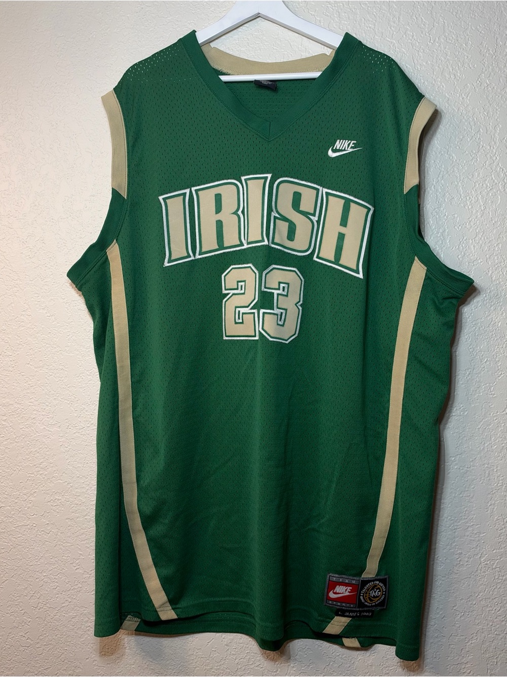 Vintage 2003 Nike LeBron James #23 Irish Jersey XXL